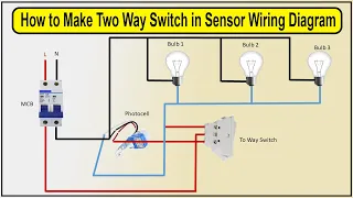How to Make Two-Way Switch in Photocell Sensor Wiring Diagram | photo sensor wiring diagram