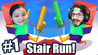 Karim Trollea a Papá en Stair Run | NOOB vs PRO vs HACKER en Stair Run | Juegos Karim Juega