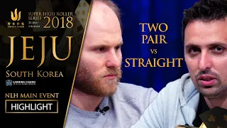 What a River! Two Pairs vs Straight... Can He Fold? - Triton Poker Jeju 2018 NLH Main Event
