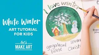 White Winter ☃️Seasons Watercolor Art for Kids by Nicole Miyuki of Let's Make Art (DIY Arts &Crafts)