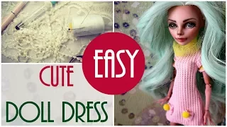 Cute Summer Doll Dress - How to Make Easy Monster High / DIY Craft Tutorial Clothes Handmade Fashion