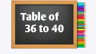 Table of 36 to 40.....Very easy way to read , write & learn...