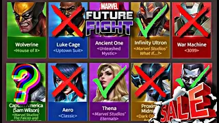 18 КОСТЮМОВ ПО СКИДКЕ ► КАКИЕ ДОСТОЙНЫ ПОКУПКИ? [Marvel Future Fight]