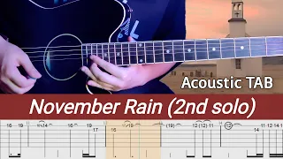 Guns N' Roses - November Rain (2nd solo) | Acoustic Guitar Lesson with TAB