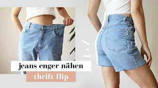 MAKE JEANS TIGHTER | Seams & hem preserved | from second hand to the perfect dream shorts