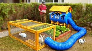 Turn old iron barrel into a cozy rabbit cage