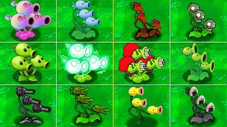All Threepeater PvZ mod vs All ZomBotany | Plants vs Zombies Mod