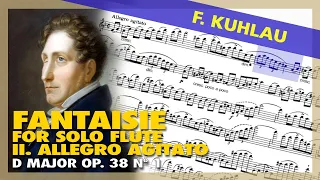 🎼 F. KUHLAU - Solo FLUTE Fantasie D major (II. Allegro agitato) Op. 38, Nº  (Sheet Music Scrolling)