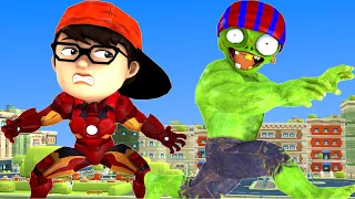 Nick IronMan Transform Hulkbuster Hero Save Tani vs Giant Zombie - Scary Teacher 3D Funny Animation