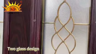 Chinese factory steel glass door design wrought iron glass door.