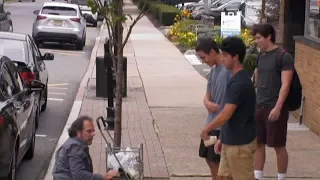 Teen boys verbally, emotionally abuse homeless person l What Would You Do