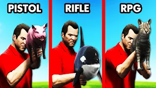 Shooting Every ANIMAL WEAPON In GTA 5