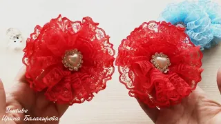 МК Пышные Воздушные Бантики из Кружева за 5 минут/DIY Lush lace bows in 5 minutes.