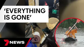 Torrents of water surge through homes in Brisbane's north | 7 News Australia