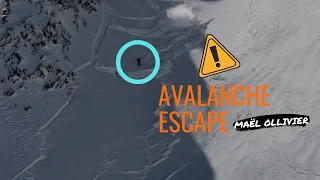 Avalanche escape w/ Maël Ollivier