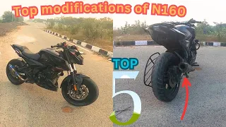 pulsar n160 modification | pulsar n160 wheel cover install || exhaust modified in n160 🔥