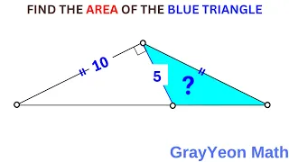 Find the area of the blue triangle #geometryskills #mathpuzzles #thinkoutofthebox