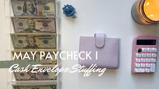 May 2024 Budget | Cash Envelope and Sinking Fund Stuffing | Paycheck 1 | 24 Year Old Budgeter