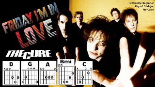 FRIDAY I'M IN LOVE by The Cure (Easy Guitar & Lyric Scrolling Chord Chart Play-Along)