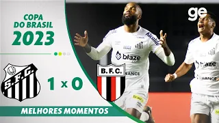 SANTOS 1 X 0 BOTAFOGO-SP | MELHORES MOMENTOS | 3ª FASE COPA DO BRASIL 2023 | ge.globo