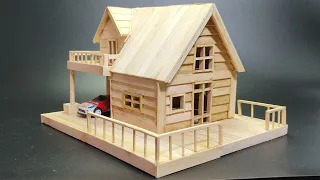 How to make a simple and beautiful house with popsicle sticks(#diy #craft #viral)