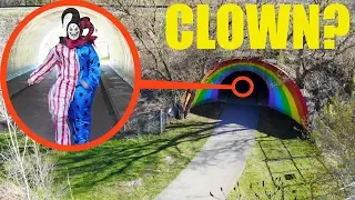 you won't believe what my drone caught on camera inside Clown Tunnel / scary killer clown sighting!