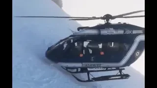 French Gendarmerie Helicopter in Chamonix Rescues Skier