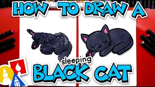 How To Draw A Sleeping Black Cat