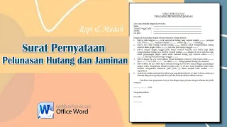 Surat Pernyataan Pelunasan Hutang dan Jaminan