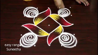 Sri ramanavami festival color kolam  || beautiful designs || easy rangoli  muggulu