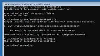 Bootrec /fixboot Access is Denied During Fix Boot Configuration Windows 11 FIX