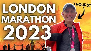 LONDON MARATHON 2023 - My Dad almost runs a PB whilst injured?! *3 HOURS*