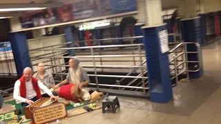 Sundar Nitai Prabhu Chants Hare Krishna at Union Square and Two Guys Dance with Mahotsaha Prabhu