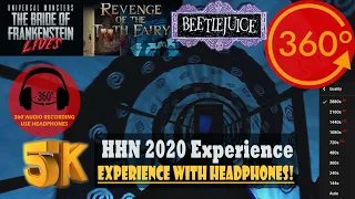 HHN 2020 360 VR Beetlejuice, Bride of Frankenstein, Tooth Fairy Haunted Houses + Tribute Store