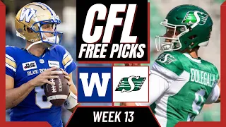 BLUE BOMBERS vs. ROUGHRIDERS CFL Picks and Predictions (Week 13) | CFL Free Picks Today