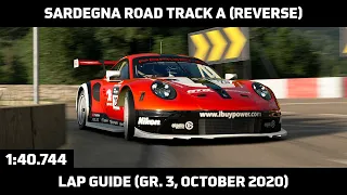 Gran Turismo Sport - Daily Race Lap Guide - Sardegna Road Track A Reverse - Porsche 911 RSR Gr. 3