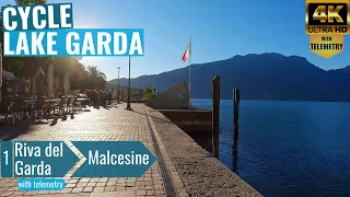 Lake Garda - Riva del Garda to Malcesine - Indoor Cycling Video with telemetry