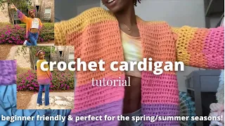 spring/summer crochet cardigan tutorial 🌸 | beginner friendly crochet tutorial