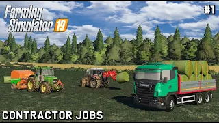 Baling and transporting bales with NEW SCANIA | Contractor Jobs | Farming Simulator 19 | Episode 1