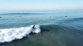 Huntington Beach Cliffs 12-12-21 surfing drone view