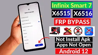 Infinix Smart 7 (X6516/X6515) Frp Bypass Android 12🔥Google Account Bypass Without Pc Latest Update💯