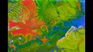 Как использовать остатки краски в акриловой  заливке. Acrylic fluid pouring .