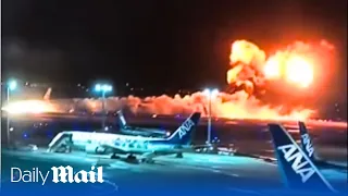 Japan plane inferno: Flames engulf airliner in Tokyo carrying more than 300 passengers