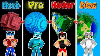 PLANETA NOOB VS PRO VS HACKER VS DIOS 😱 MINECRAFT INVICTOR, TIMBA VK y ACENIX PERDIDOS en el ESPACIO