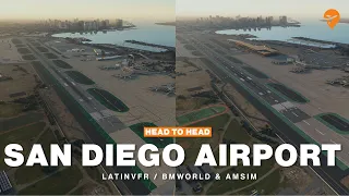 Head to Head: San Diego Intl Airport by LatinVFR and AmSim & Beautiful Model of the World