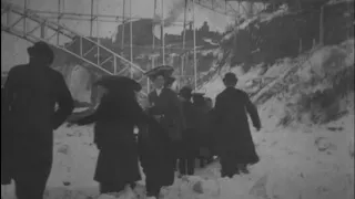 Crossing ice bridge at Niagara Falls