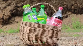 Experiment: FISH Vs Coca Cola, Sprite, Fanta Catch Fish From Hole  | Life Hack Fishing