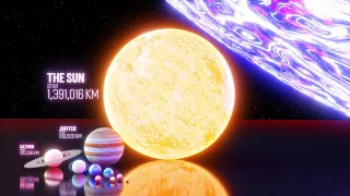 Solar System Size Comparison [4K] Universe Size Comparison 3D Stars Real Scale Size