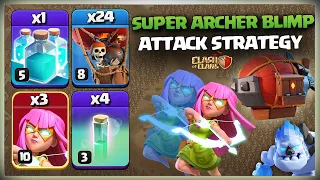 Th12 Super Archer Blimp Attack Strategy 2023! Best Th12 Attack Strategy - Clash Of Clans coc