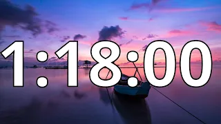 1 Hour 18 Minutes Countdown Timer With Alarm Sound At the End (Simple Beep)